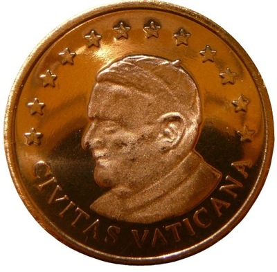 *5 EURO CENT WATYKAN - PAPIEŻ BENEDYKT XVI PRÓBNA