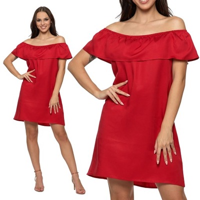 Moraj Krótka Sukienka Hiszpanka 2700-002 red L