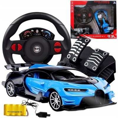 SAMOCHÓD RC ZDALNIE STEROWANY AUTO KIEROWNICA PEDAŁY BUGATTI