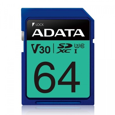 ADATA 64 GB SD SDXC P-PRO C10 UHS U3 100/80MBs V30