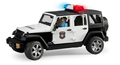 Bruder Jeep Wrangler + figurka policjanta + moduł świetlno-dźwiękowy 02526