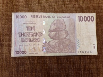 C547.ZIMBABWE 10 000 DOLARÓW