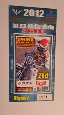 UNIA LESZNO - SPARTA WROCŁAW 22-04-2012 ŻUŻEL SPEEDWAY