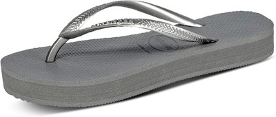 HAVAIANAS JAPONKI NA PLATFORMIE SREBRNE 41-42 SŻB