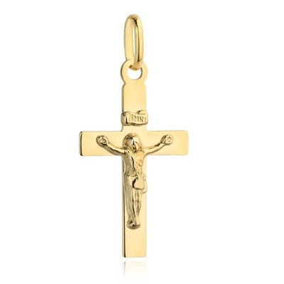 Złoty mały krzyżyk 585 z figurką Jezusa