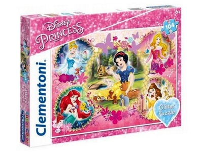 PUZZLE BROKATOWE KSIĘŻNICZKI DISNEY 104el ARIEL