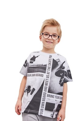 T-shirt z nadrukiem biały All For Kids 104 110