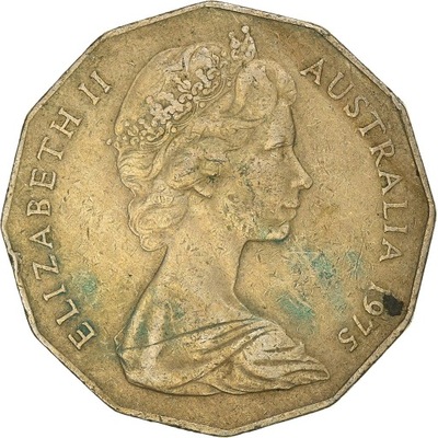 Moneta, Australia, Elizabeth II, 50 Cents, 1975, E