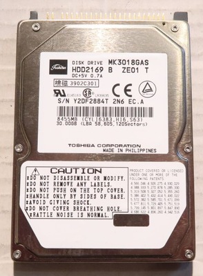 Dysk 2,5' 30GB IDE PATA TOSHIBA MK3018GAS