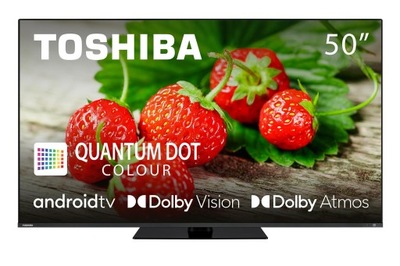 Android TV 50" QLED Toshiba 50QA7D63DG 4K HDR Dolby Bezramkowy DVB-T2 HEVC