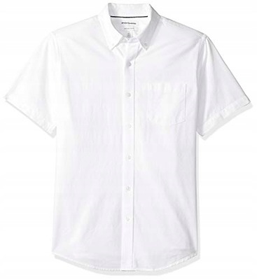 Koszula męska Amazon Essentials, krótki rękaw, Slim, biała, rozmiar L