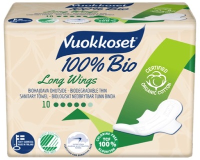 VUOKKOSET 100% BIO Podpaski LONG ze skrzydełkami