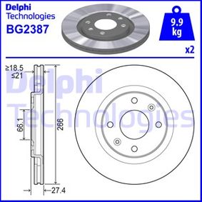 ГАЛЬМІВНІ ДИСКИ ГАЛЬМІВНІ ПЕРЕД DELPHI BG2387