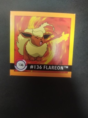 Flareon #136 Naklejka Artbox 1999 rok POKEMON