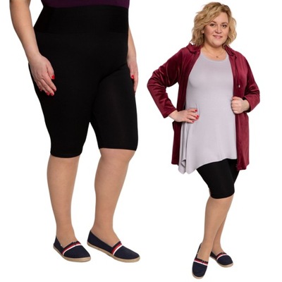 Krótkie granatowe leginsy PLUS SIZE rozmiar 48-62