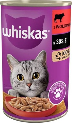 WHISKAS ADULT WOŁOWINA W SOSIE 400g