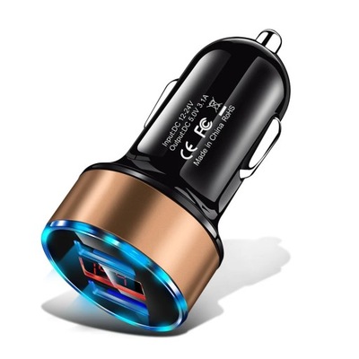 CAR CHARGER 3.1A QUICK CHARGE DUAL USB PORT DIODO LUMINOSO LED DISPLAY CIGARETTE LIGHTER  