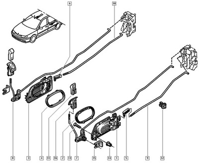 НОВИЙ ОРИГІНАЛ РАМКА РУЧКИ ДВЕРІ LEWYCH RENAULT LAGUNA I OE 7700823288