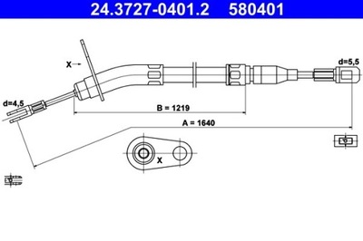 ТРОС ТОРМОЗА РУЧНОГО DB ЗАД W123 -85 LE 24.3727-0401.2