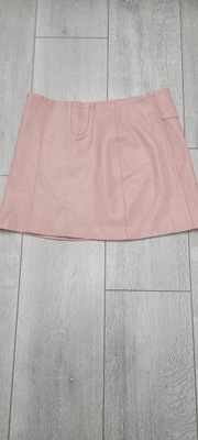 Spódnica mini eko skóra pudrowy róż Zara xs 34