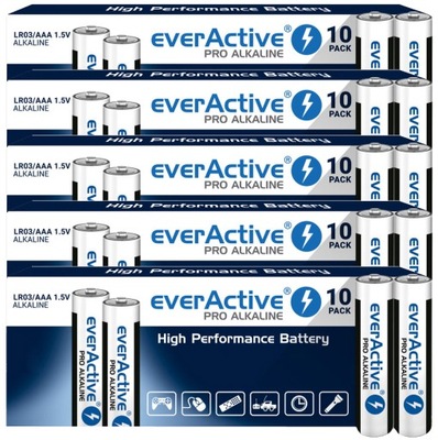 BATERIE ALKALICZNE NIEZAWODNE AAA EVERACTIVE PRO kartonik 50 szt