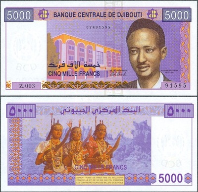 Dżibuti - 5000 franków ND/2021 * P44b * piękne