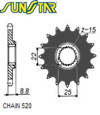 ENGRANAJE DE ACCIONAMIENTO SUNSTAR SUNF357-14  