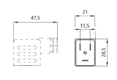 Wtyczka do elektrozaworu z diodą LED 230V AC