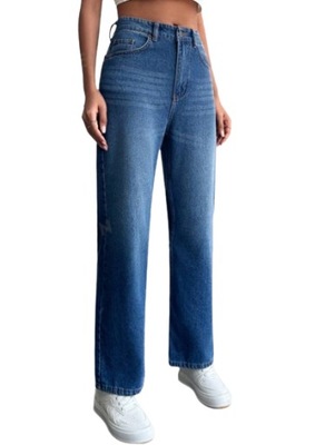 Jeansy spodnie jeansowe wysokie stan proste 34 XS
