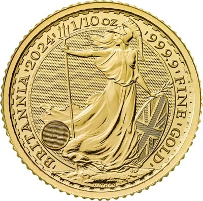 Złota moneta Britannia 1/10 oz 2024 r Karol III