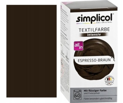 SIMPLICOL Barwnik farba do tkanin BRĄZ ESPRESSO