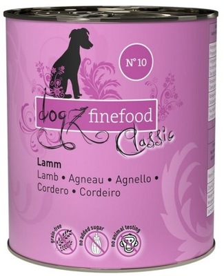 Dogz Finefood N.10 Jagnięcina puszka 800g