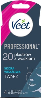 VEET Plastry do depilacji twarzy skóra wrażliwa