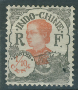 Kolonie fr. Indo-chine 1/10 cent - Kobieta