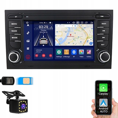 RADIO GPS ANDROID AUDI A4 B6 B7 2000-2008 SIM 64GB  