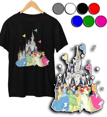 KOSZULKA DZIECIĘCA T-SHIRT - KSIĘŻNICZKI DISNEY PRINCESS BAJKA - M 134-140