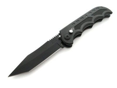 Czarny nóż sprężynowy Tanto Knife składany nóżyk