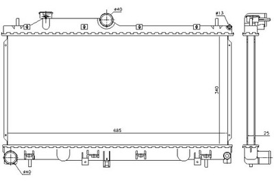 РАДИАТОР ДВИГАТЕЛЯ (МЕХАНИКА / МЕХАНИЧЕСКАЯ КОРОБКА ПЕРЕДАЧ) SUBAR