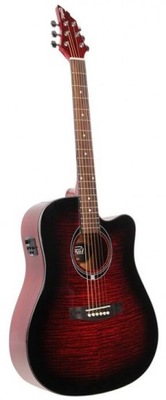 FLYCAT C100 TRD CEQ CZERWONA GITARA ELEKTROAKUSTYK