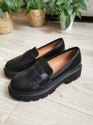 KLASYCZNE CZARNE MOKASYNY LOAFERSY 39