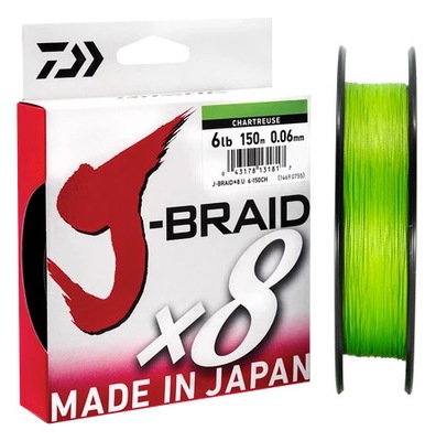 DAIWA J-Braid X8 #1.5 0.18mm 26lb 12kg 150m chartr