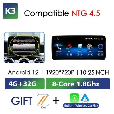 DE AUTOMÓVIL NAVEGACIÓN GPS CARPLAY PARA MERCEDES GASOLINA W176 C117 X156 W463 2012-2018  