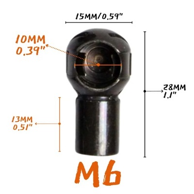 M6/M8 FEMALE THREAD 10MM GAS SPRING STRUT РЕСТАЙЛ SUPPORT BALL STUD SOC~63676