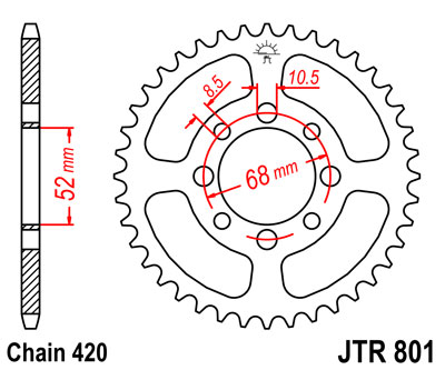 PINION GEAR REAR JT 37-ZEBOW KLX 110 2002-2016  