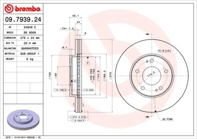 ДИСК ТОРМОЗНОЙ ПЕРЕД MITSUBISHI MR449817