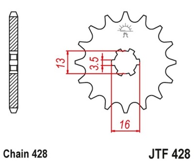 JT ENGRANAJE PARTE DELANTERA 428 14 SUZUKI DR-Z 50 '19-21  