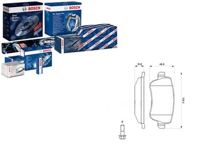 Bosch гальмівні колодки ham. fiat t. croma 1,9-2,4 d 05-10 фото №1