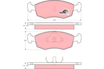 КОЛОДКИ ТОРМОЗНЫЕ - КОМПЛЕКТ COTEC GDB371