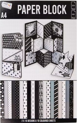 Papier Craft Sensations biały, czarny, szarości 21 x 30 cm