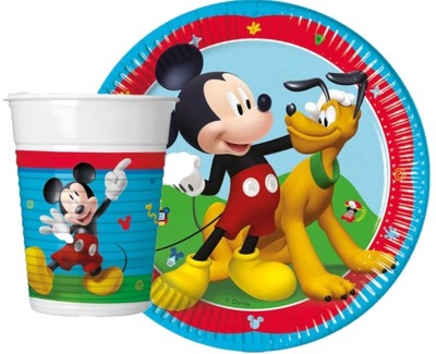 ZESTAW KUBKI TALERZYKI MYSZKA MIKI MICKEY 16szt